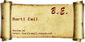 Bartl Emil névjegykártya